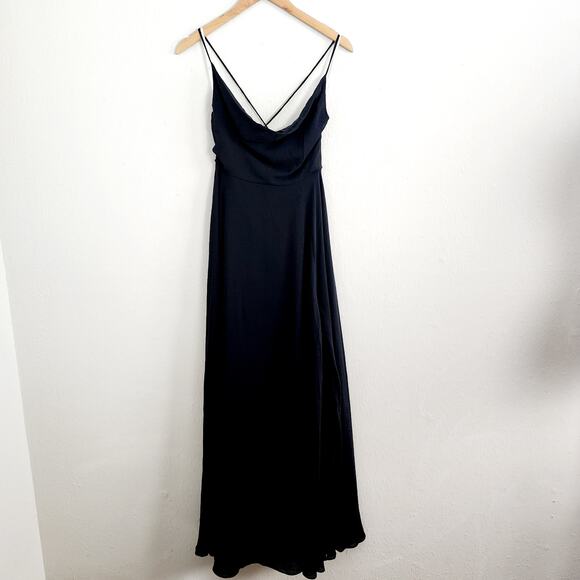 Lulus Romantically Speaking Black Cowl Neck Lace-Up Maxi Dress - Picture 5 of 11